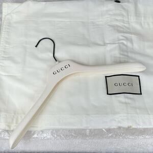 Gucci long white and black garment clothing bag with gucci hanger